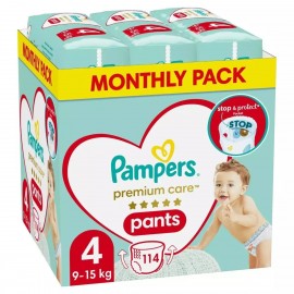 Pampers Monthly Premium Care Pants Πάνες-Βρακάκι Μεγ 4 x114τμχ (9-15kg)