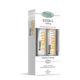 Power Of Nature Ester C 1000mg 20 αναβράζοντα δισκία & Vitamin C 500mg 20 αναβράζοντα δισκία