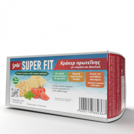 AM Health Smile Super Fit Protein Crackers With Tomato Κράκερ Πρωτεϊνης με Ντομάτα και Βασιλικό 100gr
