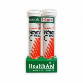 Health Aid Vitamin C 1000mg Orange Συμπλήρωμα Διατροφής 20 Tabs 1+1 Δώρο