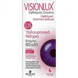Novax Visionlux Plus Οφθαλμικές Σταγόνες με υαλουρονικό νάτριο σε σταγόνες, 10ml