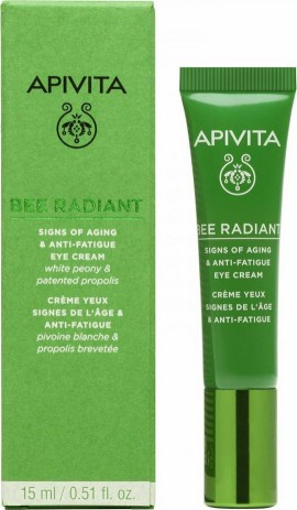 Apivita Bee Radiant Eye Cream with Peony, Κρέμα Ματιών για Σημάδια Γήρανσης - Ξεκούραστη Όψη 15ml