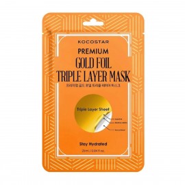 Kocostar Premium Gold Foil Triple Layer Μάσκα Προσώπου για Ενυδάτωση 25ml