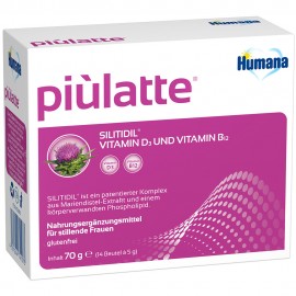 Humana Piulatte Συπλήρωμα Διατροφής με βιταμίνη D3 για θυλάζουσες γυναίκες 14φακελακια x 5gr