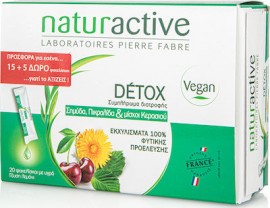 Naturactive Detox Συμπλήρωμα με Συνδυασμό Σημύδας, Μίσχων Κερασιού & Πικραλίδας για Αποτοξίνωση του Οργανισμού, 20 φακελλίσκοι