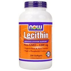 Now Lecithin 1200 mg, Non GMO 200 softgels