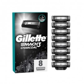 Gillette Mach3 Charcoal Ανταλλακτικές Κεφαλές Ξυριστικής Μηχανής 8τμχ