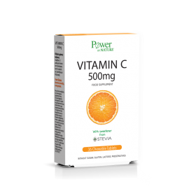 Power Of Nature Vitamin C with Stevia 500mg 36 μασώμενες ταμπλέτες