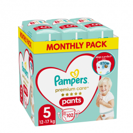 Pampers Monthly Premium Care Pants  Πάνες-Βρακάκι Μεγ 5 x102τμχ (12-17kg)