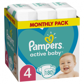 Pampers Πάνες Active Baby Μεγ. 4 (9-14kg) 180τμχ