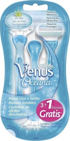 Gillette Venus Oceana Γυναικεία Ξυραφάκια μίας χρήσης, 3+1 Δώρο