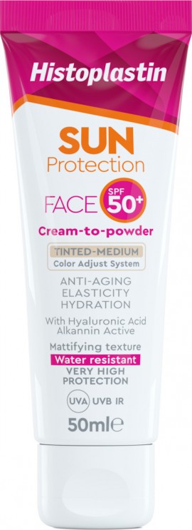 Histoplastin Sun Protection Face Cream to Powder Tinted SPF50+ Αντηλιακή Κρέμα Προσώπου με Χρώμα 50ml