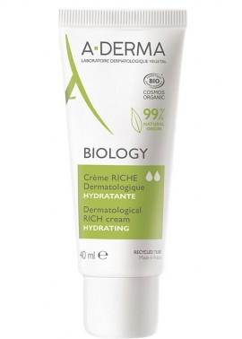 A-Derma Biology Dermatological Rich Cream Hydrating - Ενυδατική Κρέμα Με Πλούσια Υφή  40ml