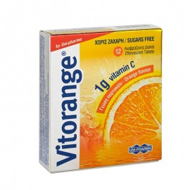Uni-Pharma Vitorange 1gr με γεύση Πορτοκάλι 12 αναβράζοντα δισκία