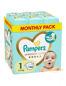 Pampers Monthly Premium Care No 1 (2-5kg), 156τμχ