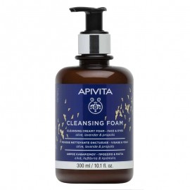 Apivita Cleansing Foam Face & Eyes Κρεμώδης Αφρός Καθαρισμού για Πρόσωπο & Μάτια με Ελιά, Λεβάντα & Πρόπολη 300ml