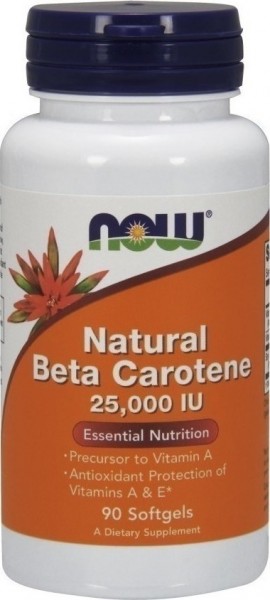 Now Natural Beta Carotene 25.000 IU 90 softgels