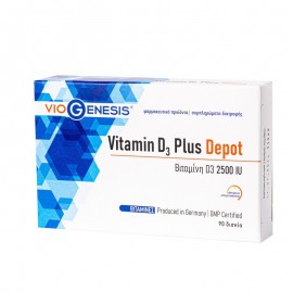 VioGenesis Vitamin D3 Plus Depot 2500 IU Συμπλήρωμα Διατροφής με Βιταμίνη D3 90 δισκία
