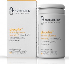 Nutramins Glucofix Normal Glucose Formula Συμπλήρωμα διατροφής για την Ρύθμιση της Γλυκόζης στα Φυσιολογικά Επίπεδα 60 caps