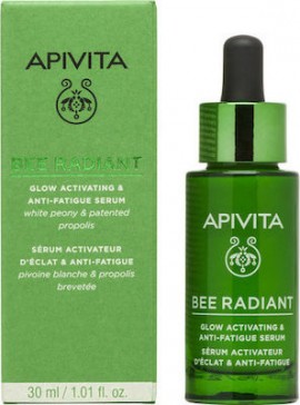 Apivita Bee Radiant Serum Peony, Ορός Ενεργοποίησης Λάμψης για Ξεκούραστη Όψη 30ml