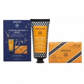 Apivita Promo A Kiss On The Hand Honey Κρέμα Χεριών Ενυδάτωσης με Υαλουρονικό Οξύ & Μέλι 50ml & Φυσικό Σαπούνι 125g