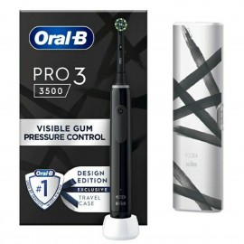 Oral-B Pro 3 3500 Ηλεκτρική Οδοντόβουρτσα Design Edition με Χρονομετρητή, Αισθητήρα Πίεσης και Θήκη Ταξιδίου Black 1τμχ