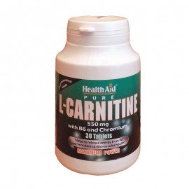 Health Aid L-Carnitine 550mg Συμπλήρωμα Διατροφής με Καρνιτίνη, Βιταμίνη Β6 & Χρώμιο για τον Μεταβολισμό 30 Ταμπλέτες