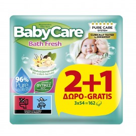 BabyCare Bath Fresh Μωρομάντηλα 162τμχ (3x54 τμχ)