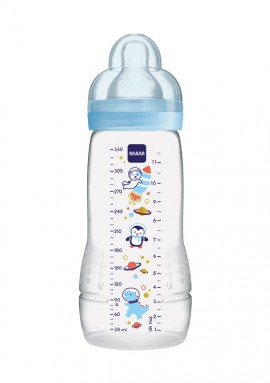 Mam Μπιμπερο Easy Active Baby Bottle Σιλικ. 4m+ Μπλε (διαστημα) 330ml