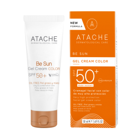 Atache Be Sun Gel-Cream Color SPF50+ Αντηλιακό Gel Προσώπου με Χρώμα 50ml