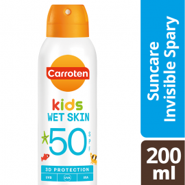 Carroten Kids Suncare Wet Skin Invisible Body Spray SPF50 Διάφανο Παιδικό Αντηλιακό Σώματος 200ml