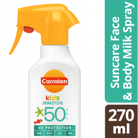 Carroten Kids Sensitive Suncare Face & Body Milk Spray SPF50+ Παιδικό Αντηλιακό Σπρέι Προσώπου & Σώματος 270ml
