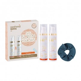 Panthenol Extra Promo Pack  SunScreen Your Skin Color SPF30 2x50ml & Δώρο Υφασμάτινο Scrunchie