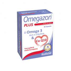 Health Aid Omegazon Plus Ω3 & CoQ10 Συμπλήρωμα Διατροφής για την Καλή Λειτουργία του Καρδιαγγειακού Συστήματος 60 κάψουλες