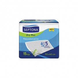 Septona Dry Plus Υποσέντονα Χωρίς Άρωμα 90x60cm (15τεμ)