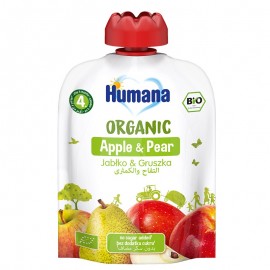 Humana  Bio Φρουτοπουρές Μήλο & Αχλάδι 90gr