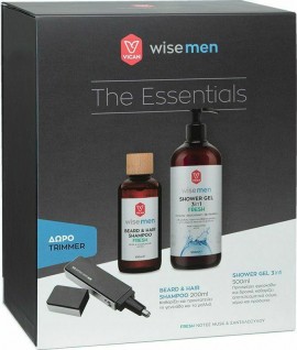 Vican Promo Wisemen Shower Gel 3 in 1 500ml, Beard & Hair Shampoo 200ml και δώρο Trimmer