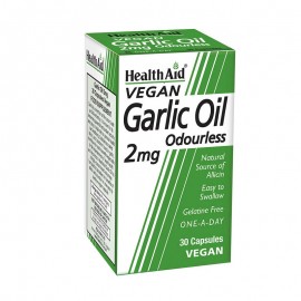 Health Aid Garlic Oil Odourless Συμπλήρωμα Διατροφής 2mg 30 κάψουλες