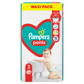 Pampers Pants Maxi Pack No 3 (6-11kg) Βρεφικές Πάνες Βρακάκι 56τμχ