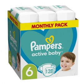 Pampers Πάνες Active Baby Μεγ. 6 (13-18kg) 128τμχ