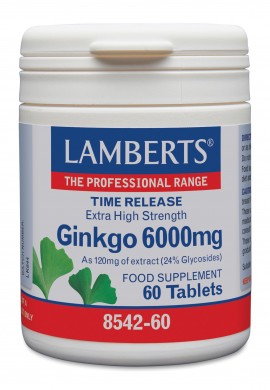 Lamberts Ginkgo Biloba Extract 6000mg 60Tabs