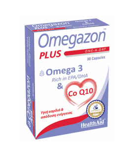 Health Aid Omegazon Plus One A Day Omega 3 & CoQ10 Ιχθυέλαιο για Ενίσχυση του Καρδιαγγειακού Συστήματος 30 κάψουλες