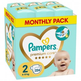 Pampers Βρεφικές Πάνες Premium Care Monthly Pack Πάνες Νο2 (4-8kg) 224τμχ