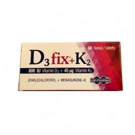 Uni-Pharma D3 Fix 800IU + K2 + 45μg 60 Tabs