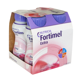 Nutricia Fortimel Extra Υπερπρωτεϊνικό Ρόφημα με γεύση Φράουλα, 4x200ml