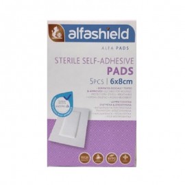 Alfashield Sterile Self Adhesive Pads Αποστειρωμένα Αυτοκόλλητα Επιθέματα (6x8cm) 5Τμχ