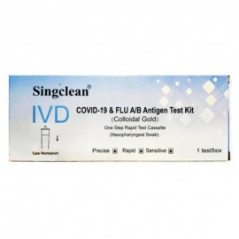 Singclean Ivd Covid-19 & Flu A/B Antigen Kit 1τμχ Διαγνωστικό Τεστ Ταχείας Ανίχνευσης Αντιγόνων Covid-19 & Γρίπης με Ρινικό Δείγμα