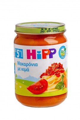 Hipp Βρεφικό Γεύμα Βιολογικής Καλλιέργειας Μακαρόνια με Κιμά, 190 gr