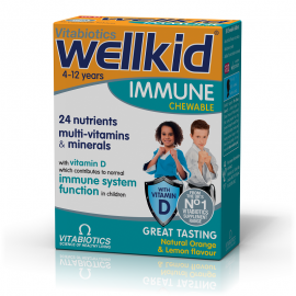 Vitabiotics Wellkid Immune Chewable γεύση Πορτοκάλι-Λεμόνι 30 μασώμενες ταμπλέτες