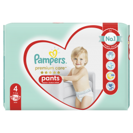 Pampers Premium Care Pants No.4 Πάνες Βρακάκι (9-15kg) 38 τμχ